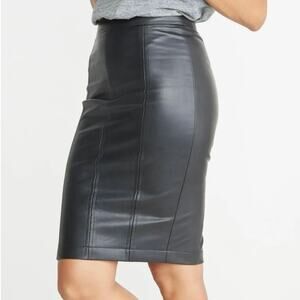 Marine Layer leather skirt black Ginger lined small
